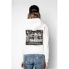 mens designer hoodie 21 Early Autumn New Women's ZV Photo Street Intersection Digital Print Pink Fleece Loose Hooded Sweater