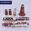 MORESKY Red Wood Professional Clarinet 18 Keys Bb Rosewood Mopane Silvering Keys Sib Klarnet M121