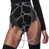 Vintage Frauen sexy Strumpfband Ledergürtel Körper Bondage Ledergurt mit Kette Korsett Taillengurte Hosenträger Accessoires231x