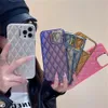 Matte Plating Candy Color Diamond Lattice Pattern Phone Case For iPhone 15 14 13 12 11 Pro Max Shockproof Hard Back Cover 30pcs