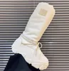 Kutu Kadınları ile Mektubu Kar Bot Naylon Martin Plak Knee Botlar Kayak Yuvarlak Lüks Tasarımcı Dantel Yukarı Ayakkabı Beyaz Siyah Renk