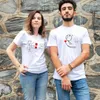 Heren t shirts zomer t-shirts mannen vrouwen koppelen kleding mode all-match ademende korte mouw mouw minnaar kleding katoen ronde nek tee tops