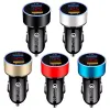 3.1led 2In1 Светодиодный цифровой дисплей Dual USB Universal Car Charger для iPhone 12 11 Samsung Huawei Мобильный телефон быстро зарядка Adapter LL BJ