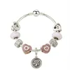 Nieuwe levensboomarmband Charm Bangle 925 zilveren armbanden Charm Hartkralen voor kerstcadeau Diy Jewelry2358