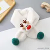 Les écharpes s'enroulent mignon cartoon cerf faux lapin fourrure écharpe des enfants garçons filles épais moelleux shl bébé hiver croix chaude protection du cou bib v48