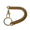 Keychains 3st Key Lanyard Fishing Missed Rope Koord Chain Elastic Coil Stretch Tether Fashion Wire Spring Låsbar sladd