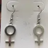 Kolczyki Dangle Vintage moda kobiety feministyczne symbol kropla urok punkowy gotycka gotycka oświadczenie biżuteria Pendientes Akcesoria