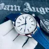OMG Mens Watch 41 -мм автоматические механические дизайнерские часы белый циферблат с браслетом из нержавеющей стали. Прозрачные наручные часы.