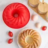 Bakeware Tools Silicone Pound Cake Mould 9 Inch Bunte Pans Round Fluted Tube Baking Molds Non-stick Food Grade Mold