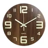 Wall Clocks Office Low Noise Glow In Dark Easy To Read Luminous Clock Wooden Silent Home Decor Non Ticking Living Room Arabic Number