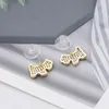 Boucles d'oreilles en peluche mignonne caricature rose rose cuivre en cuivre complet zircon mini chiot chiot kitty en laiton oreille étalon bijoux de fête haut de gamme pour femmes