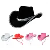 Bérets Cowboy Hat Sequin Birthday Party Party Cowgirl Women Performance For Adult Cosplay