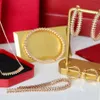 Merk mode -sieraden set voor dames goud vergulde rive stoom punk party mode botsing ontwerp oorbellen ketting armband ring223m