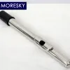 MORESKY 16/17 trous fermés/ouverts flûte à clé C Instrument Cupronickel flûte de Concert plaquée Nickel/argent avec clé E