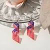 Dingle örhängen spiral amerikansk flagga för kvinnor flickor lätt oberoende dag dropp örhänge smycken