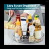 Kök lagring storlek 2-pack roterande skåp arrangör transparent plast husdjur skivspelare rack krydda kosmetik