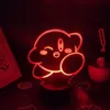 Jogo de luzes noturnas kirbys 3D LED RGB Light Colorful Birthday Gift for Friend Children Childre