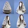 Halsdukar 449b spets headwrap sjal hijab headcovering halsduk huvudduk bandana kvinnor bröllop mantillafloral tudung