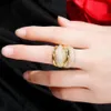 Pera luxe scintillant cz zircon couleurs argentés multicouches grandes anneaux de mariage redonnables ouverts pour les femmes fête juive R141271i