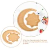 Juegos de vajillas 2 PCS Bandeja decorativa de pan bandejas bandejas de bambú fruta para el postre multifunción resistente al desgaste