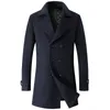 Men's Trench Coats Chic Double Breasted Coat Elegant Overcoat For Fall Winter