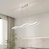 Hanglampen Moderne LED -lamp Minimalistische strip Kroonluchter voor levende eetkamer keukeneiland Keukeneiland Home Decor Hanging Lighting Fixture