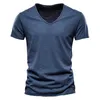 T-shirt T-shirt z krótkim rękawem w dekolcie mężczyzn Summer Mens Męs