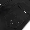Men's Jeans 2021 New Rivet Ripped Black Pants Stretch Embroidery Denim Trousers Male Streetwear Willow Nails Mens Biker Casualgojm