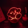 Jeu de lumières nocturnes kirbys 3d LED RGB LUMIÈRE COLORFURE ANNIVERSAIRE CAFORS D'AMI ENFANT ENFANTS LAVA LAMBRE LAMBRE DÉCORATIO340R