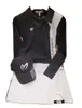 ゴルフ服女性丸い首の長袖ボトムシャツゴルフスポーツカジュアルクイックドライドライジャージーボトムシャツカジュアル