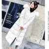 Down Parkas Down Parkas för kvinnors vinter bär ny vit stor päls krage koreansk förtjockad och utökad knälängdjacka