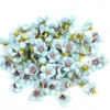 Fleurs décoratives 50pcs / lot Multicolor Daisy Flower Head Mini Silk Artificial Handmade Bijoux Accessoires