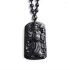 Hanger kettingen mannen vrouwen god van rijkdom hangers echte natuurlijke obsidiaan kralen ketting geld komen amulet boutique juwelier307Q