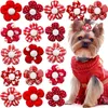 Hundkläder 100st blommor hårtillbehör röda husdjur bågar med gummiband huvudkläder födelsedagspresenter för liten skötsel