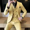 Costumes masculins (vestes pantalon de gilet) Blazers hommes 3 pièces de luxe élégant entreprise décontractée smoking