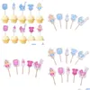 Autres fournitures de fête de fête 20pcs Baby Shower Top Cake Toppers Boy Girl Cute Decoration Birthday Topper Supplies1 Drop Deved Dhdlx