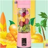 Obst Gemüsewerkzeuge Elektrisch Juicer tragbar 4 Mixer wiederaufladbare USB -USB Personal 380ml Outdoor Juicers2996 Drop Lieferung Hausgarten Dhjas