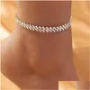 Chevilles accessoires de plage cristal chérir chevalier pour femmes en gros bohème vintage ankle bracelet bracelet chaîne bijoux dhsoc dhsoc