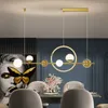 Kolye lambaları Nordic Modern Minimalist Uzun Strip Led Asma Lamba Yaratıcı Sihirli Fasulye Oturma Odası Restoran Bar Demir Sanat Işıkları