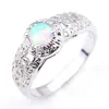 Luckyshine New 10 PCS Lot White Opal Gems 925 Silver Woman Engagement Ring Jewelry Size 7-8180p