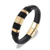 Multilayer Braided Genuine Leather Bracelet Titanium Stainless Steel Magnetic Buckle Bracelet Menbraided Bracelet Jewelry Q07192416