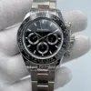 Fluorescent mens watch Ceramic bezel Sapphire glass Automatic steel strap Wristwatch Black face multifunction clock 40mm