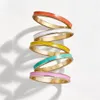 Clusterringen 5 stks regenboog stapelbare ring set voor vrouwen kleurrijke gouden email gevulde sieraden geschenken bohemie vinger eeuwigheid289a