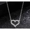Designer Fashion Schmuck Luxus Herz Anhänger Halskette Sterling Silber S925 Liebe Valentinstag Weihnachtsgeschenk für Frauen mit Box 650n