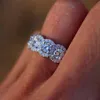 Lüks kadın kristal elmas yüzük boho moda 925 gümüş büyük nişan yüzüğü kadınlar için alyans Sevgililer Günü hediyeleri271h