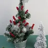 Flores decorativas 60/1pcs Simulación de Navidad Rama de bayas Bayas rojas artificiales Flower Fruit Planta para Chriatmas Tree Home Party