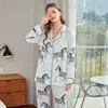 Kvinnors sömnkläder sebra tryck pyjamas kostym ny sommar sömnkläder nattkläder kvinnor loungewear byxor sätter satin hemkläder lösa pyjamas nattklänning t231223