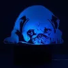 3D PUG PUG DOG Night Light Touch Tabe Desk مصابيح الوهم البصري 7 ألوان تغيير الأضواء المنزل ديكور عيد ميلاد هدية 235x