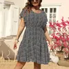 Casual Dresses Dress Women O Neck A Line Knee Length Wrap Swing Party Peach