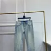 Designer Luxury Men's Jeans tryckta brev Retro Nya jeans Löst stretch Rak tvättkläderbeständiga sportar Casual Pants